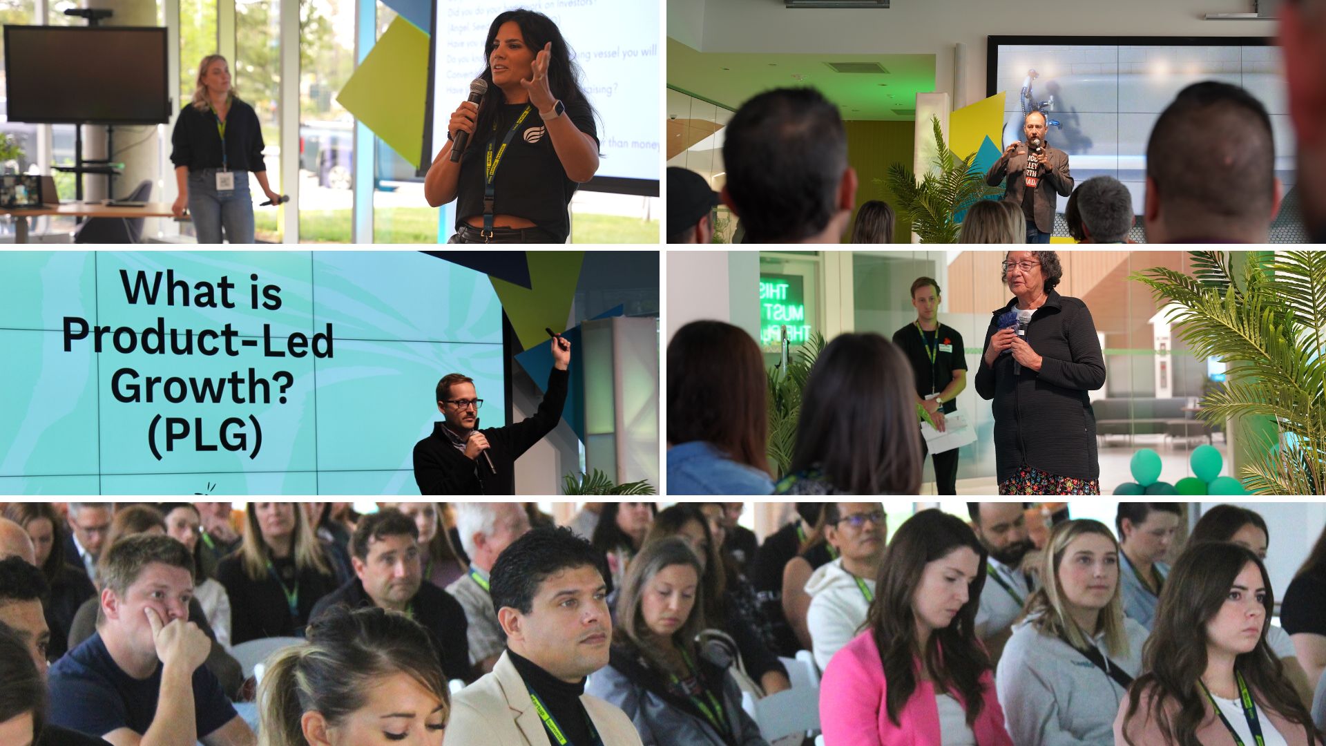 Collage of Speakers at Startup Summit addressing the attendees 