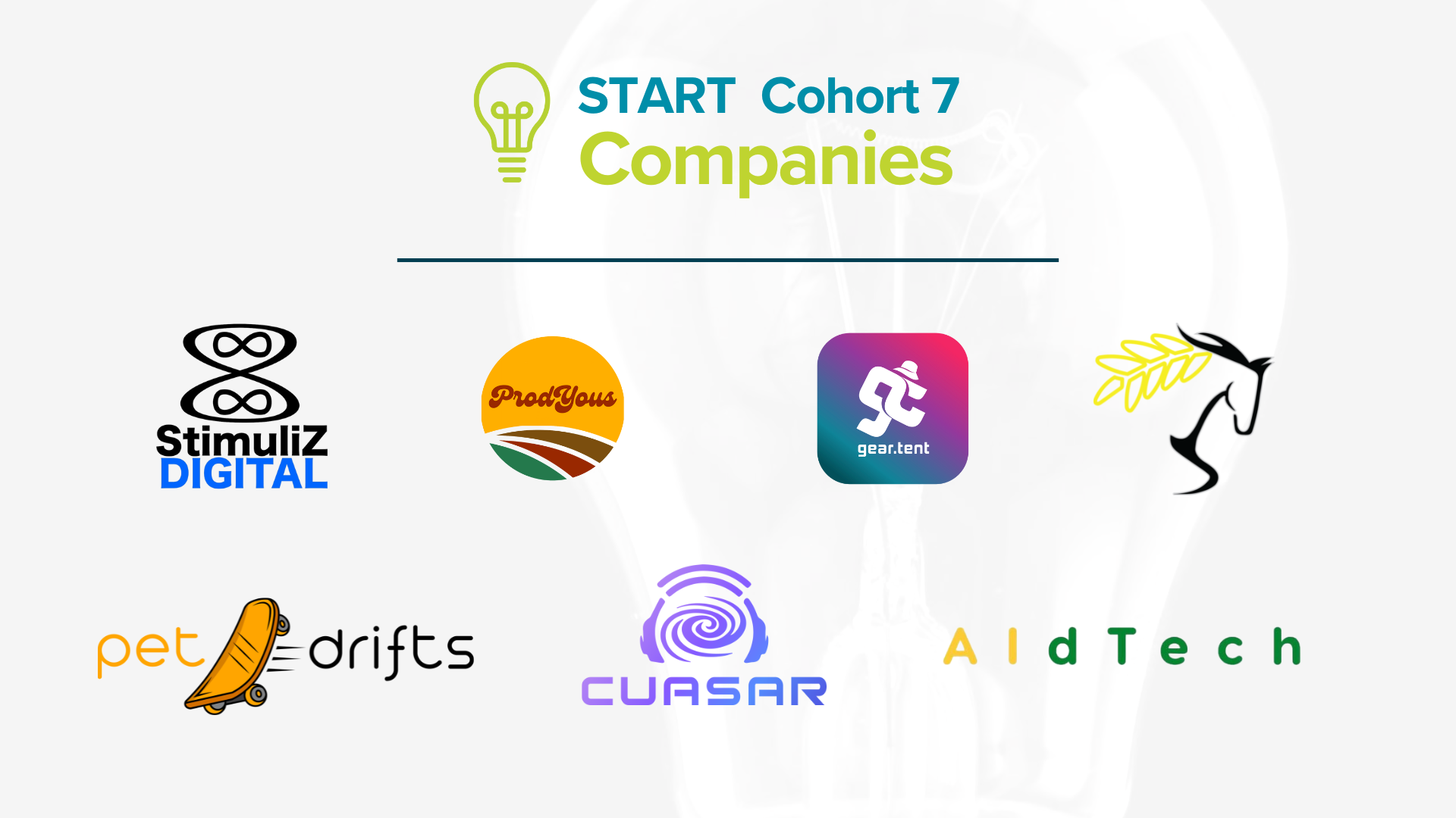 Graphic of START Cohort 7 company logos